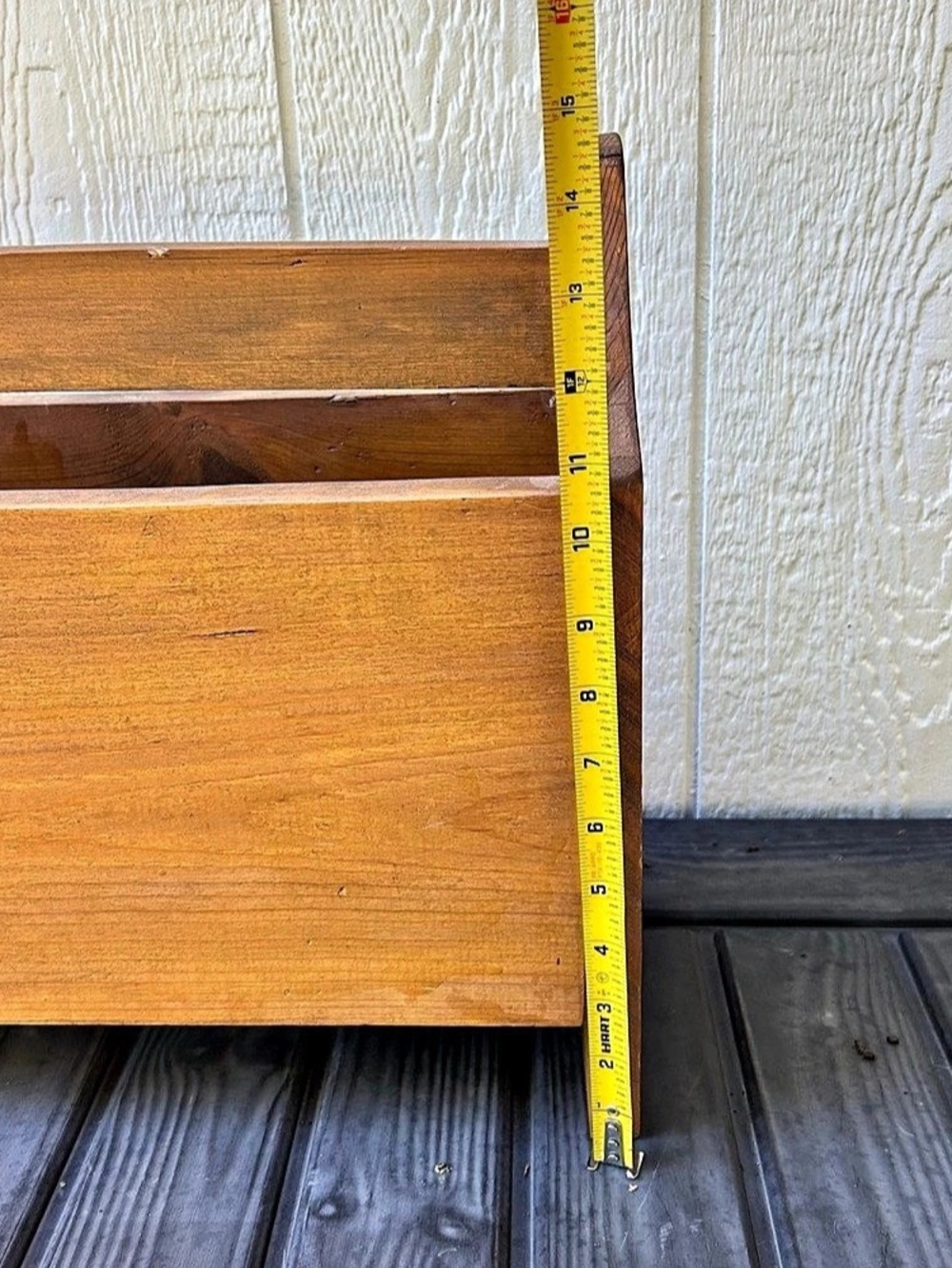 Vintage Solid Wood Handmade Magazine Rack - Picture 6 of 7